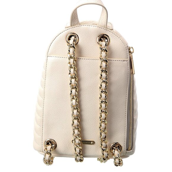 NWT Rebecca Minkoff Julian Mini Quilted Leather Backpack Pearl Off White AUTHNTC main image 16